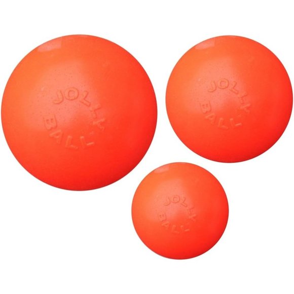 Jolly Pets Push-n-Play Ball Dog 4.5" Small Red Hard Plastic Toy For Dog - Picture 3 of 4
